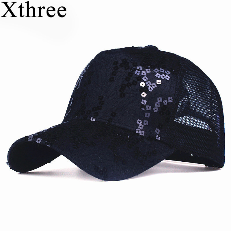 Xthree 패션 5 패널 여름 야구 모자 장식 조각 메쉬 모자 여자 snapback 모자 소녀 casquette gorras